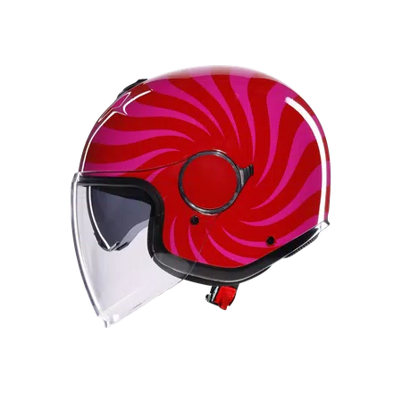 ETERES TROPEA RED/PINK - MOTORBIKE OPEN FACE HELMET E2206 -  - 4