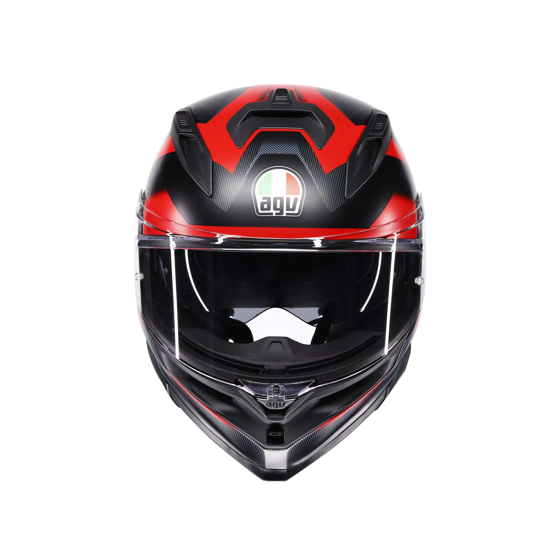 K7 MPLK GLIMPSE MATT BLACK/RED - MOTORBIKE FULL FACE HELMET E2206