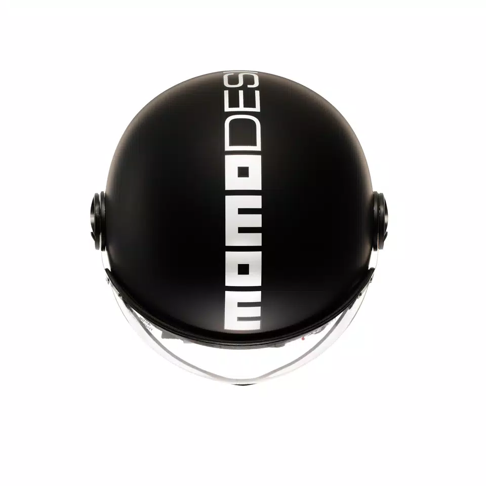 MOMODESIGN FGTR CLASSIC MATT BLACK / WHITE - JET HELMET WITH VISOR E2206 -  - 6