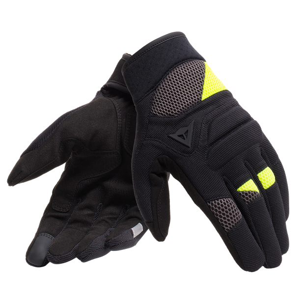 FOGAL UNISEX GLOVES BLACK/FLUO-YELLOW- Tessuto