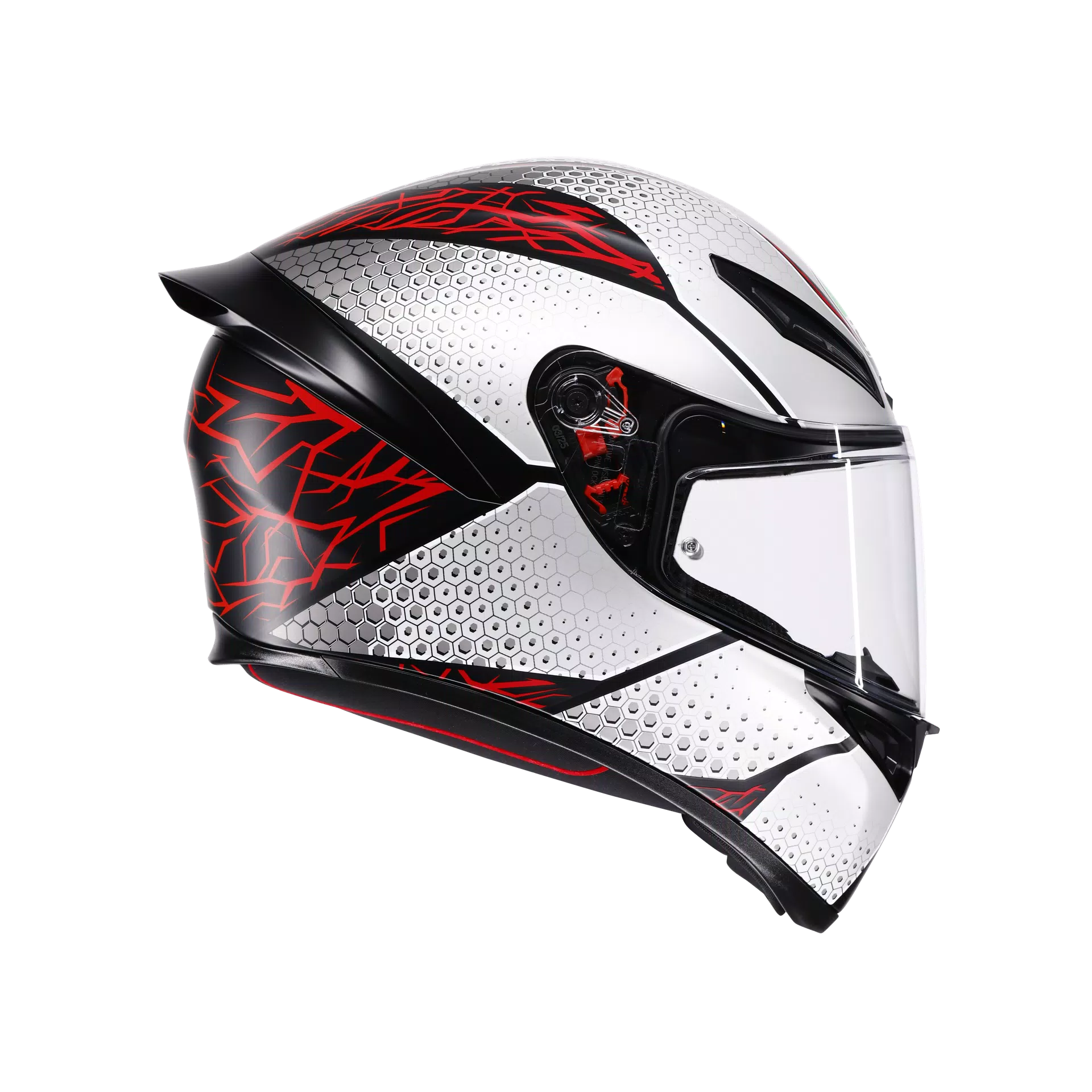 K1 S SPEEDARMOR MATT BLACK/GREY/RED - MOTORBIKE FULL FACE HELMET E2206