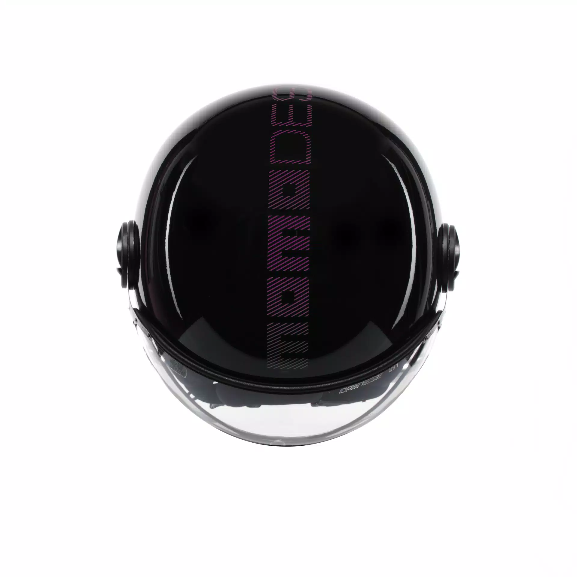 MOMODESIGN FGTR CLASSIC STRIPES BLACK / FUCSIA - JET HELMET WITH VISOR E2206