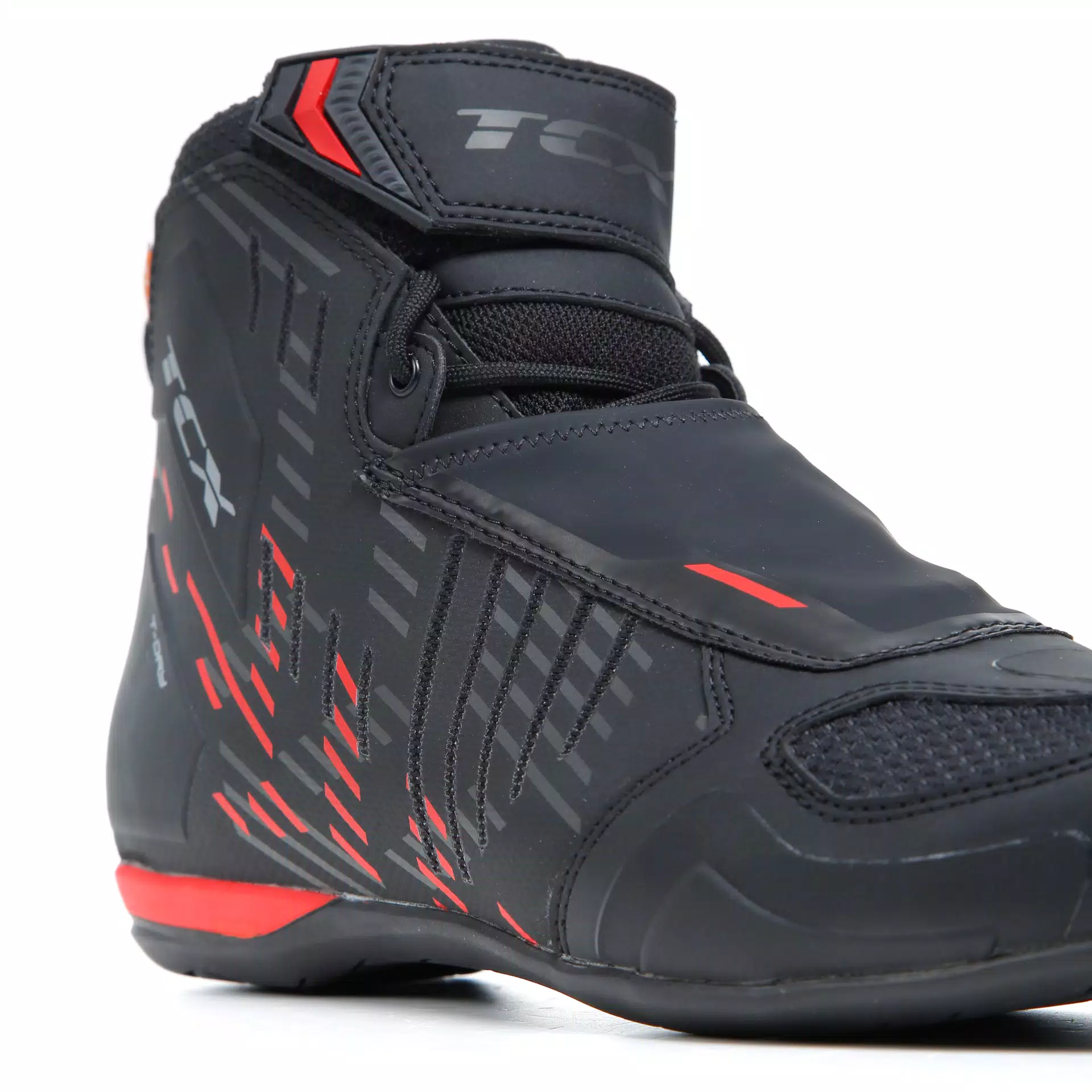R04D WP WASSERFESTE MOTORRADSCHUHE HERREN - SCHWARZ/ROT