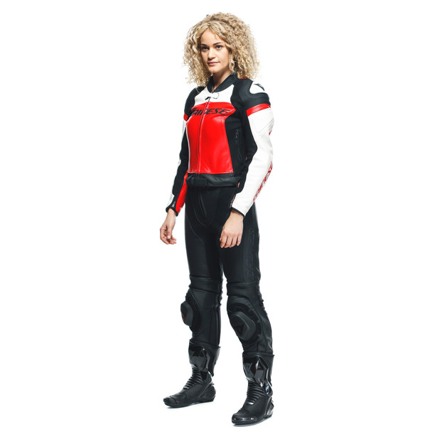 mirage-lady-leather-2pcs-suit-black-lava-red-white image number 3