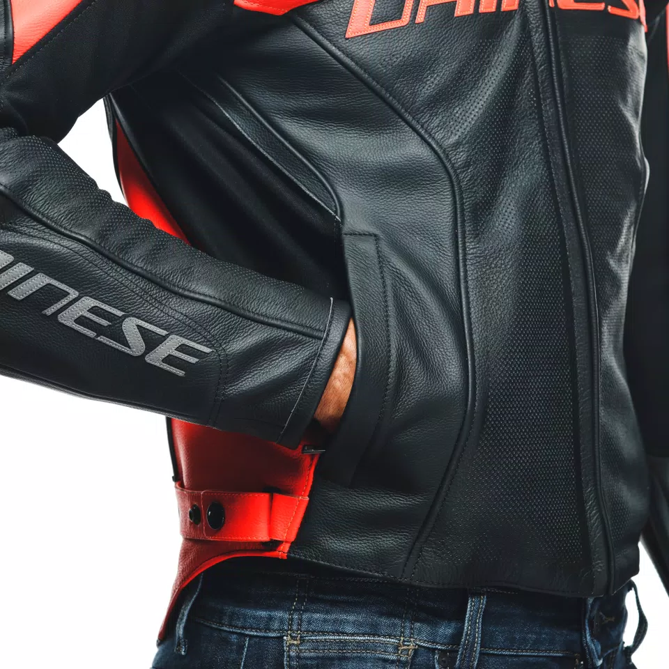 RACING 4 - MEN'S MOTORCYCLE PERFORATED LEATHER JACKET