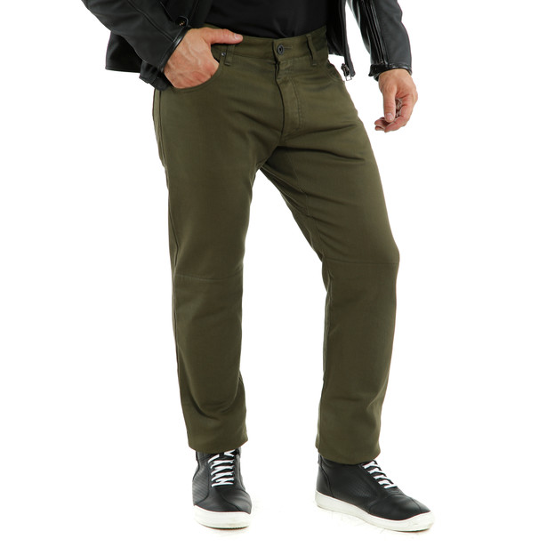 casual-regular-pantaloni-moto-in-tessuto-uomo-olive image number 4