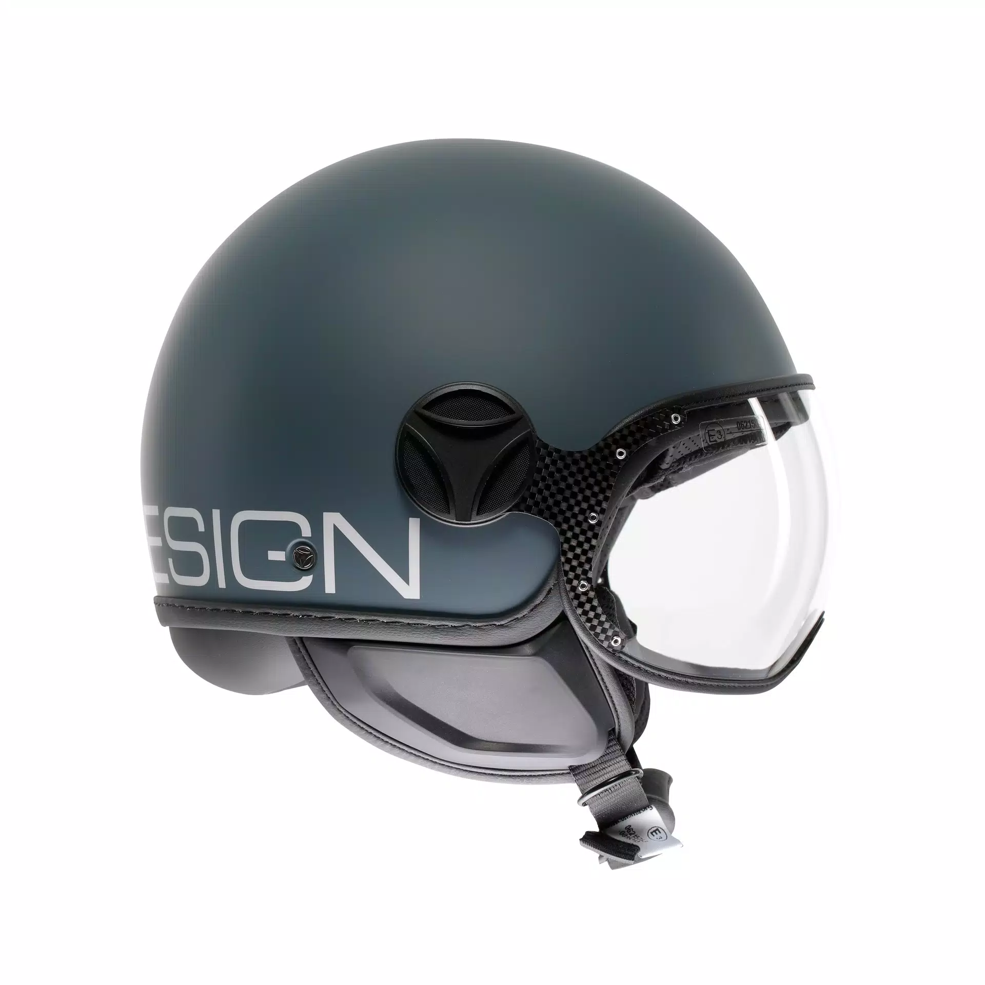 MOMODESIGN FGTR CLASSIC CANDY MATT OTTANIO GREY / WHITE - JET HELMET WITH VISOR E2206