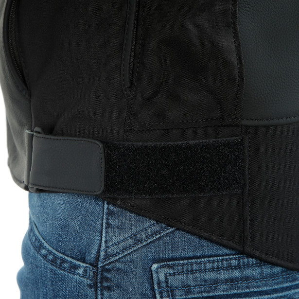 AGILE LEATHER JACKET BLACKBLACK-MATT/CHARCOAL-GRAY/BLACK-MATT- Leather