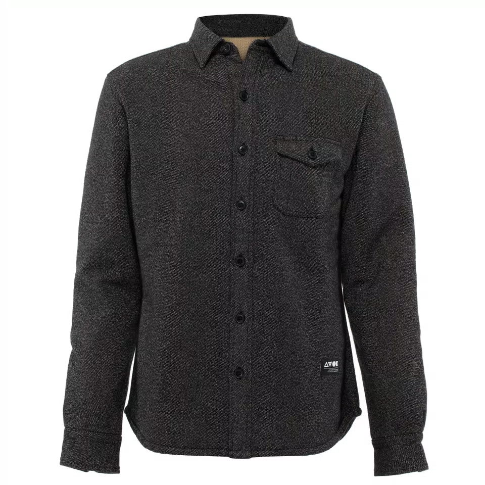 GIACCA CAMICIA IN TESSUTO TEDDY - DARKGREY - 1
