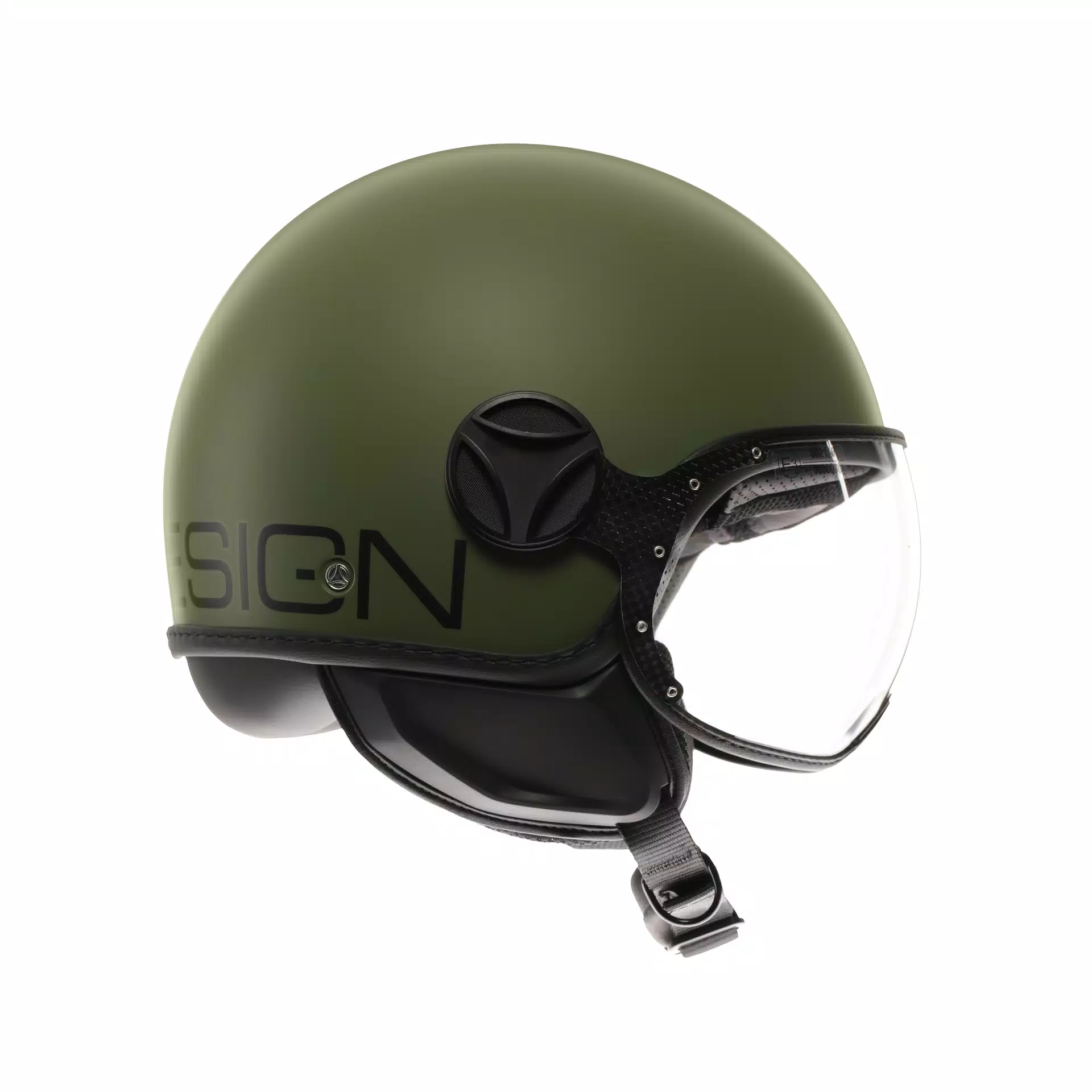 MOMODESIGN FGTR CLASSIC MATT MILIT&Auml;RGR&Uuml;N / SCHWARZ - JET-HELM MIT VISIER E2206