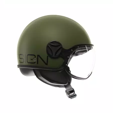 MOMODESIGN FGTR CLASSIC MATT MILITARY GREEN / BLACK - JET HELMET WITH VISOR E2206 -  - 3