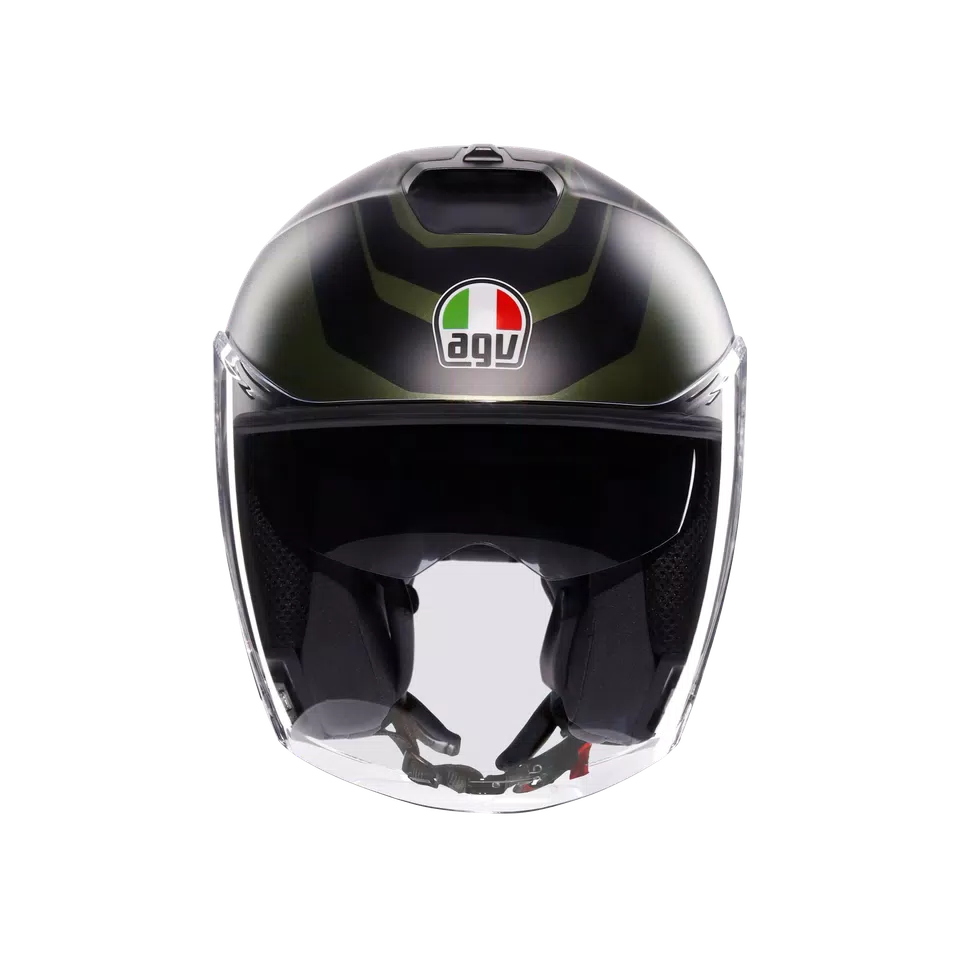 IRIDES SAKAI MATT GREEN/BLACK - MOTORBIKE OPEN FACE HELMET E2206 -  - 2