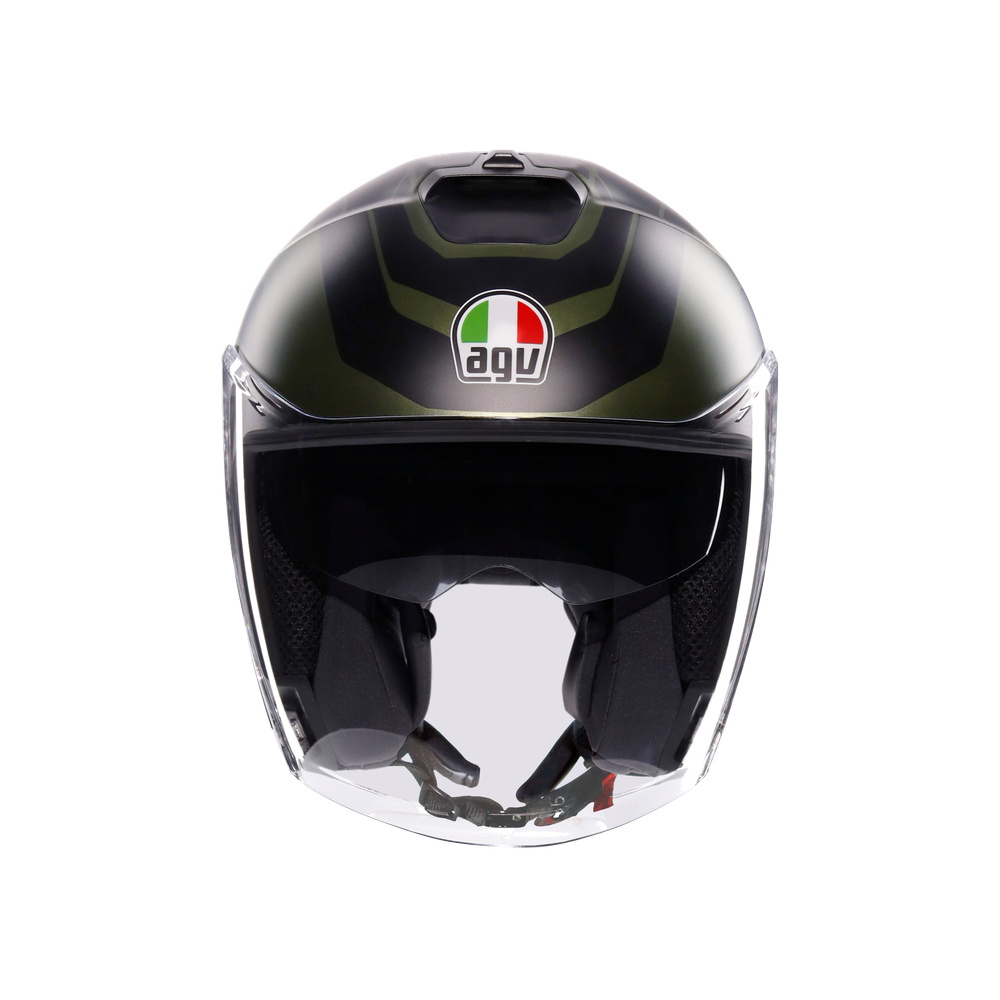 irides-sakai-matt-green-black-casco-moto-jet-e2206 image number 1