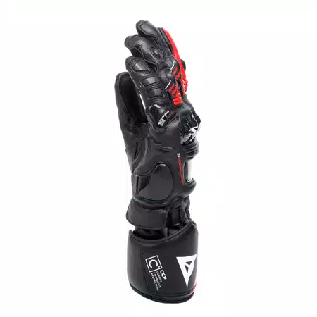 DRUID 4 LEATHER GLOVES - BLACK/LAVA-RED/WHITE - 4