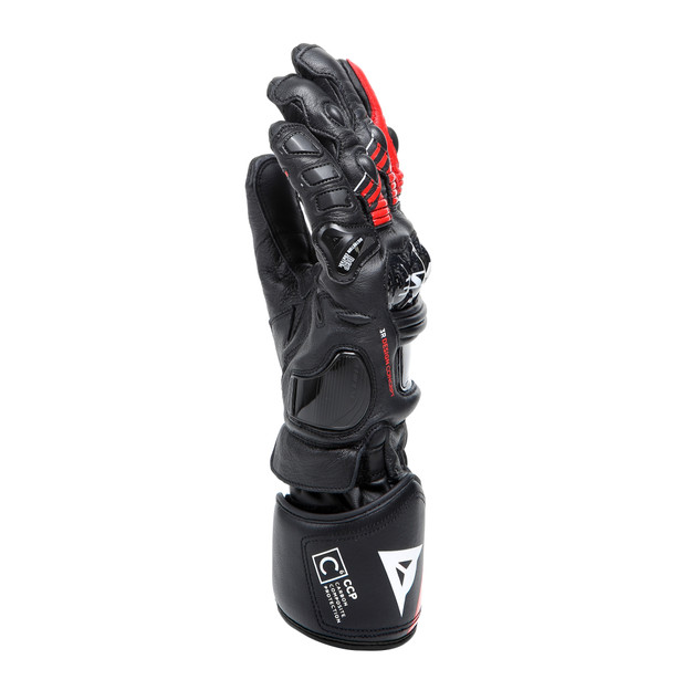 druid-4-leather-gloves-black-lava-red-white image number 3