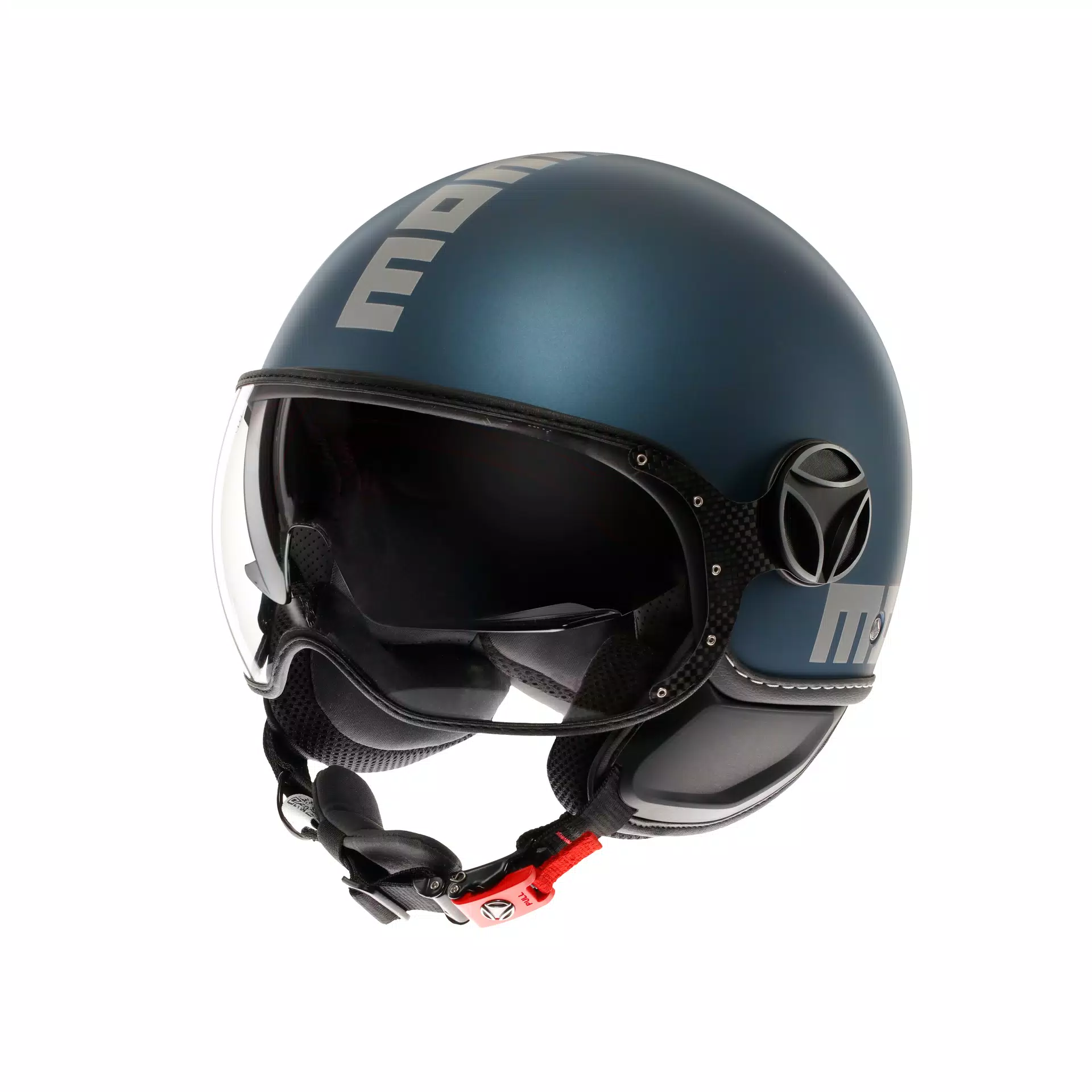 MOMODESIGN FGTR EVO MATT AVIO / SILVER - JET HELMET WITH DUAL VISOR E2206