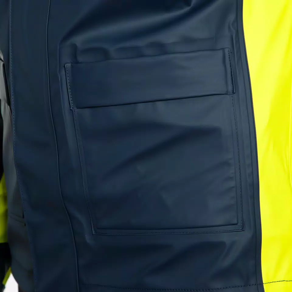 STORM 2 - UNISEX MOTORCYCLE RAIN JACKET - BLACK-IRIS/FLUO-YELLOW - 8