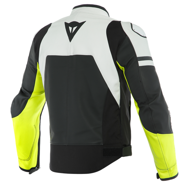 agile-leather-jacket-black-matt-white-fluo-yellow image number 11