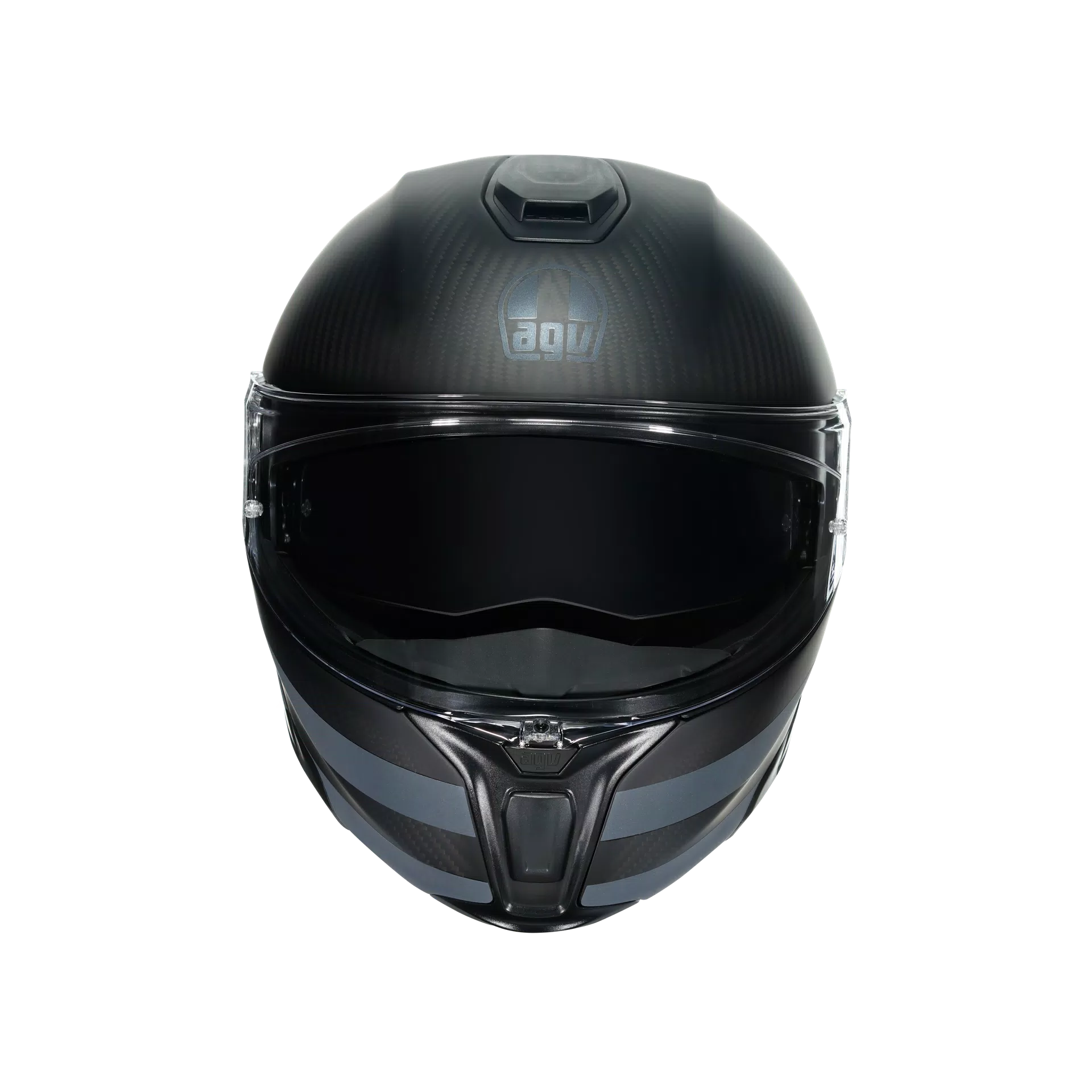 SPORTMODULAR DARK REFRACTIVE CARBON/BLACK - MOTORBIKE FLIP UP HELMET E2205