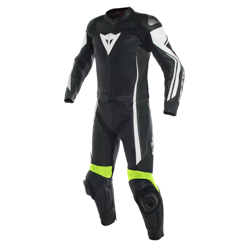 ASSEN 2 PCS SUIT - BLACK/WHITE/FLUO-YELLOW - 1