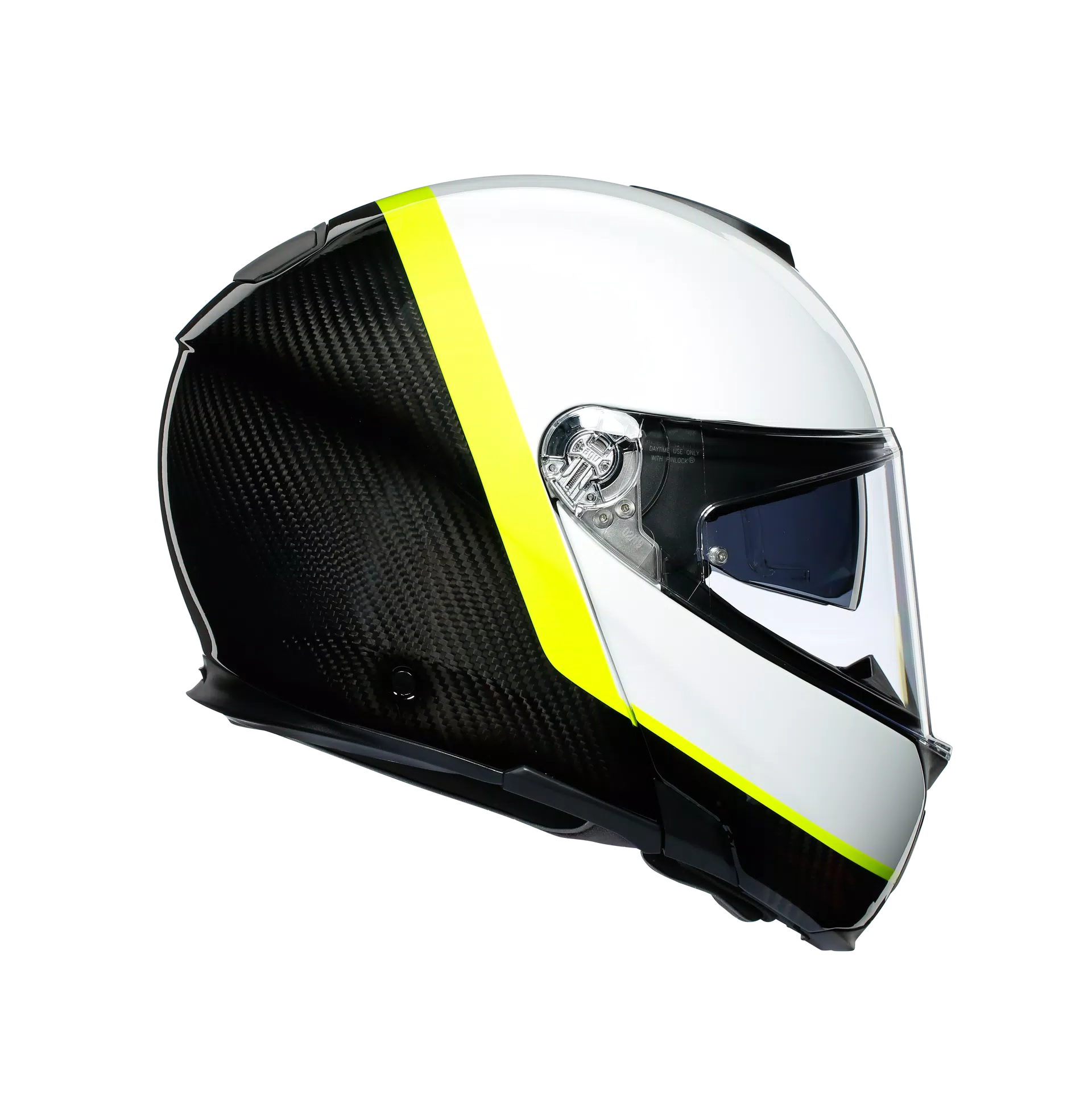 SPORTMODULAR RAY CARBON/WHITE/YELLOW FLUO -CASQUE MOTO MODULAIRE E2205