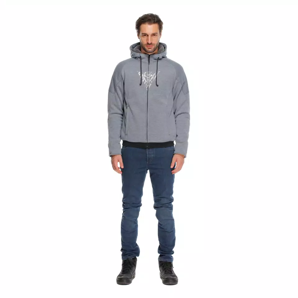BOVISA - FELPA DA MOTO CON PROTEZIONI UOMO - GREY-MELANGE/BLACK - 3