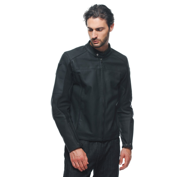 razon-2-giacca-moto-in-pelle-perforata-uomo-black image number 5