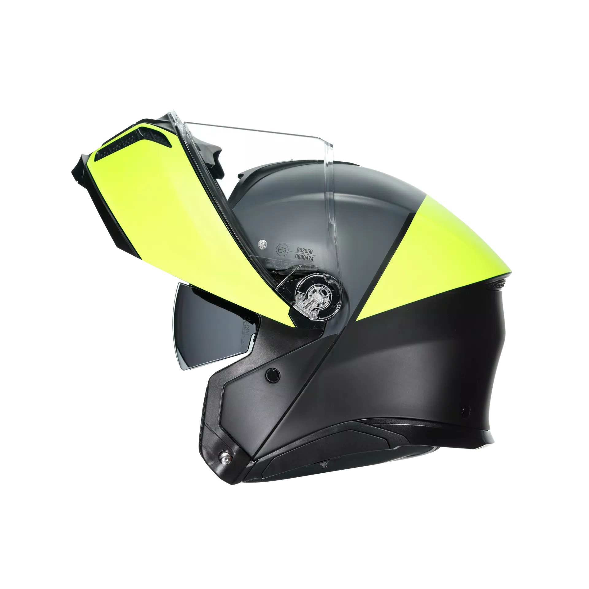 TOURMODULAR BALANCE MATT BLACK/YEL FL/GREY - MOTORRAD MODULARHELM E2206