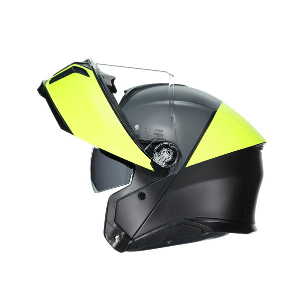 tourmodular-balance-matt-black-yel-fl-grey-motorbike-flip-up-helmet-e2206 image number 8