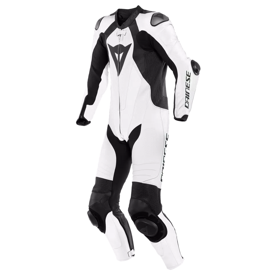 LAGUNA SECA 5 - ONE-PIECE LEATHER RACING SUIT - WHITE/BLACK - 1