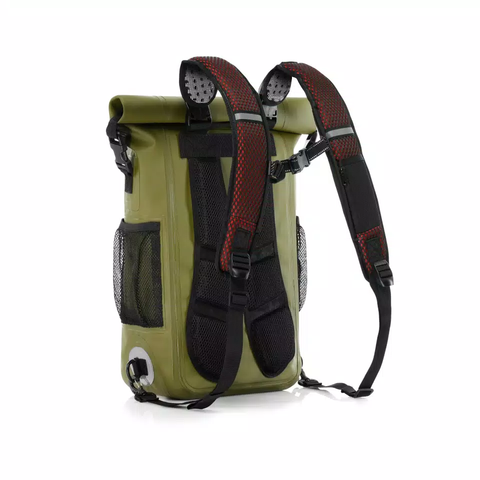 EXPLORER - MOTORCYCLE WATERPROOF BACKPACK (15 LT) - BLACK/GREEN - 2