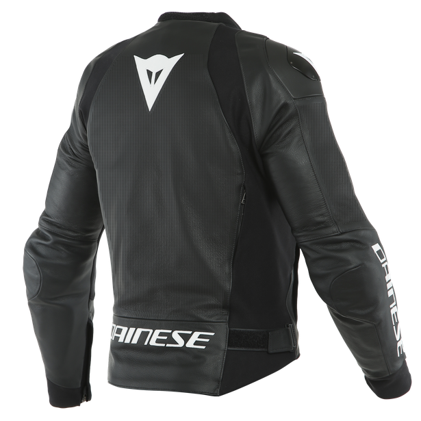sport-pro-giacca-moto-in-pelle-perforata-uomo-black-white image number 1