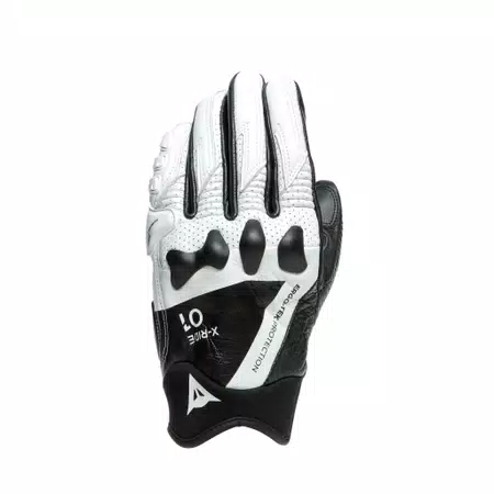 X-RIDE - MEN'S MOTORCYCLE LEATHER GLOVES - BLACK/WHITE - 1