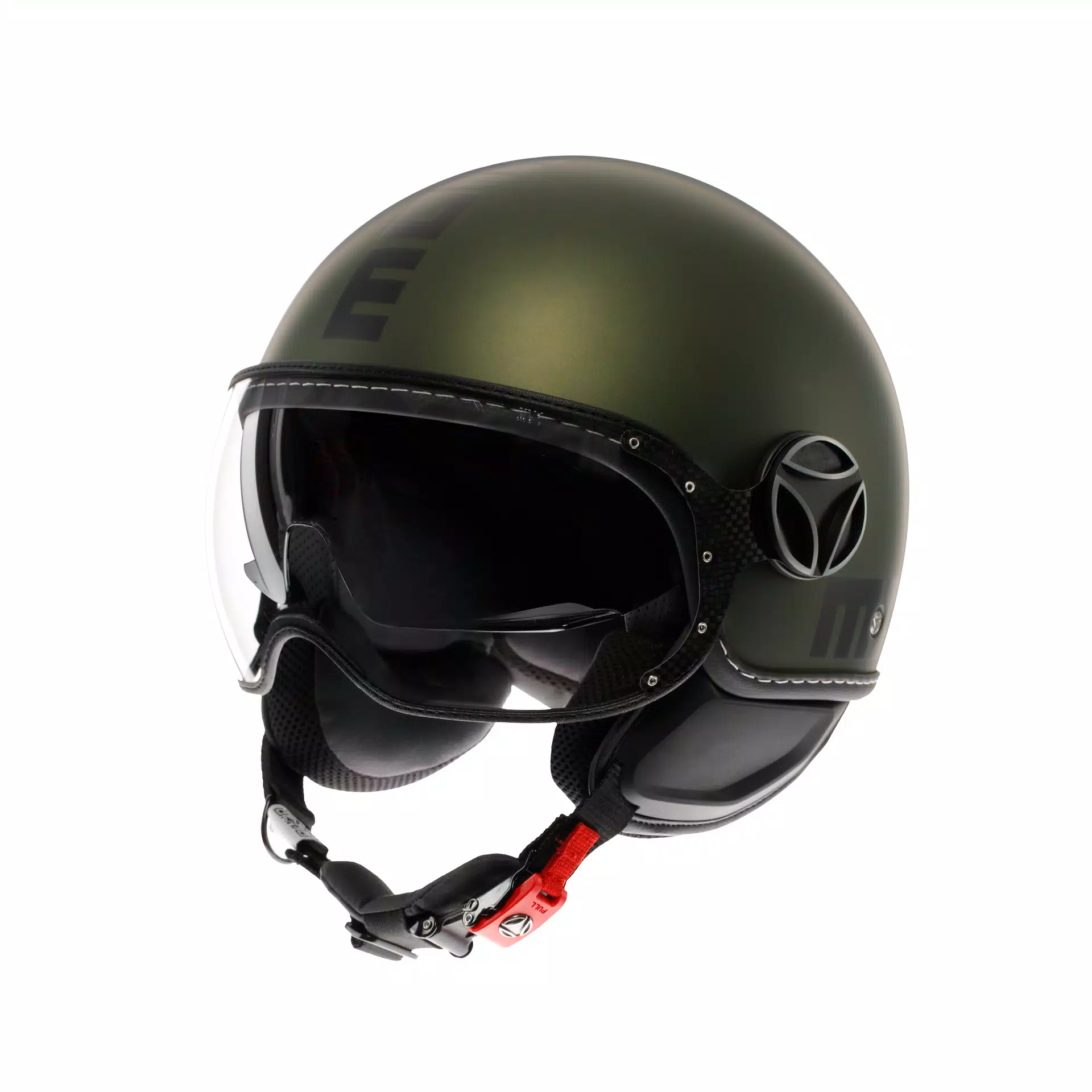 MOMODESIGN FGTR EVO MATT GREEN / BLACK - JET HELMET WITH DUAL VISOR E2206