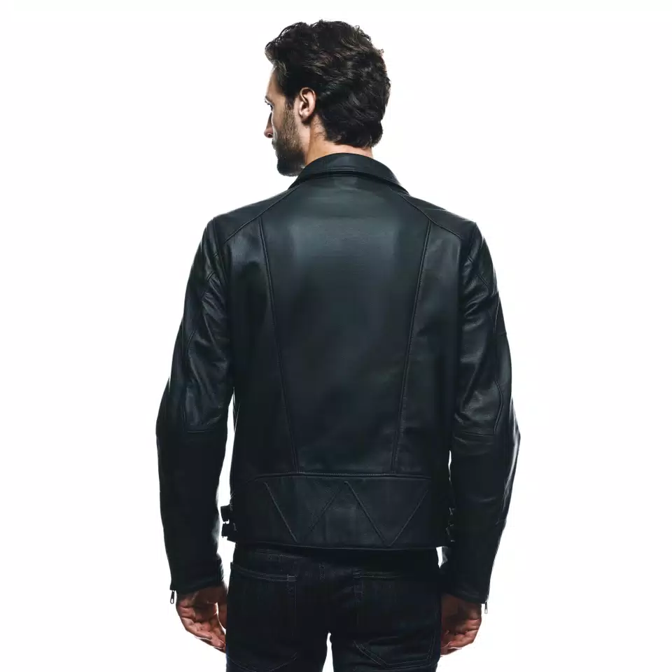 CHIODO - MEN'S MOTORCYCLE LEATHER JACKET - BLACK - 6