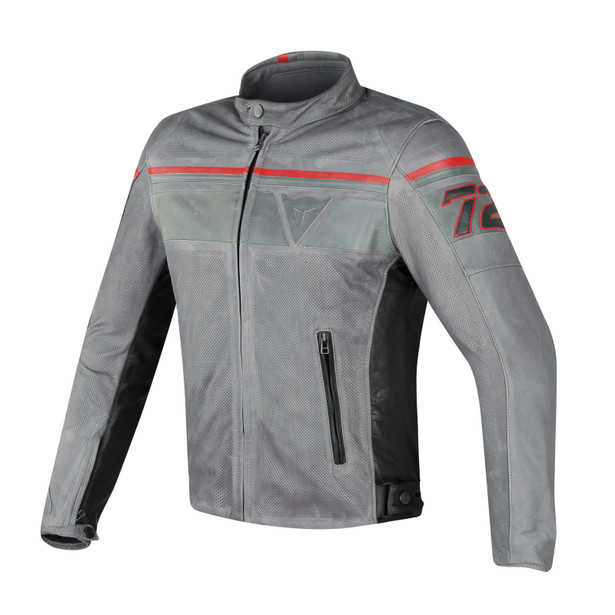 BLACKJACK PERFORATED LEATHER JKT SMOKE/MAGNESIUM/BLACK- Jackets