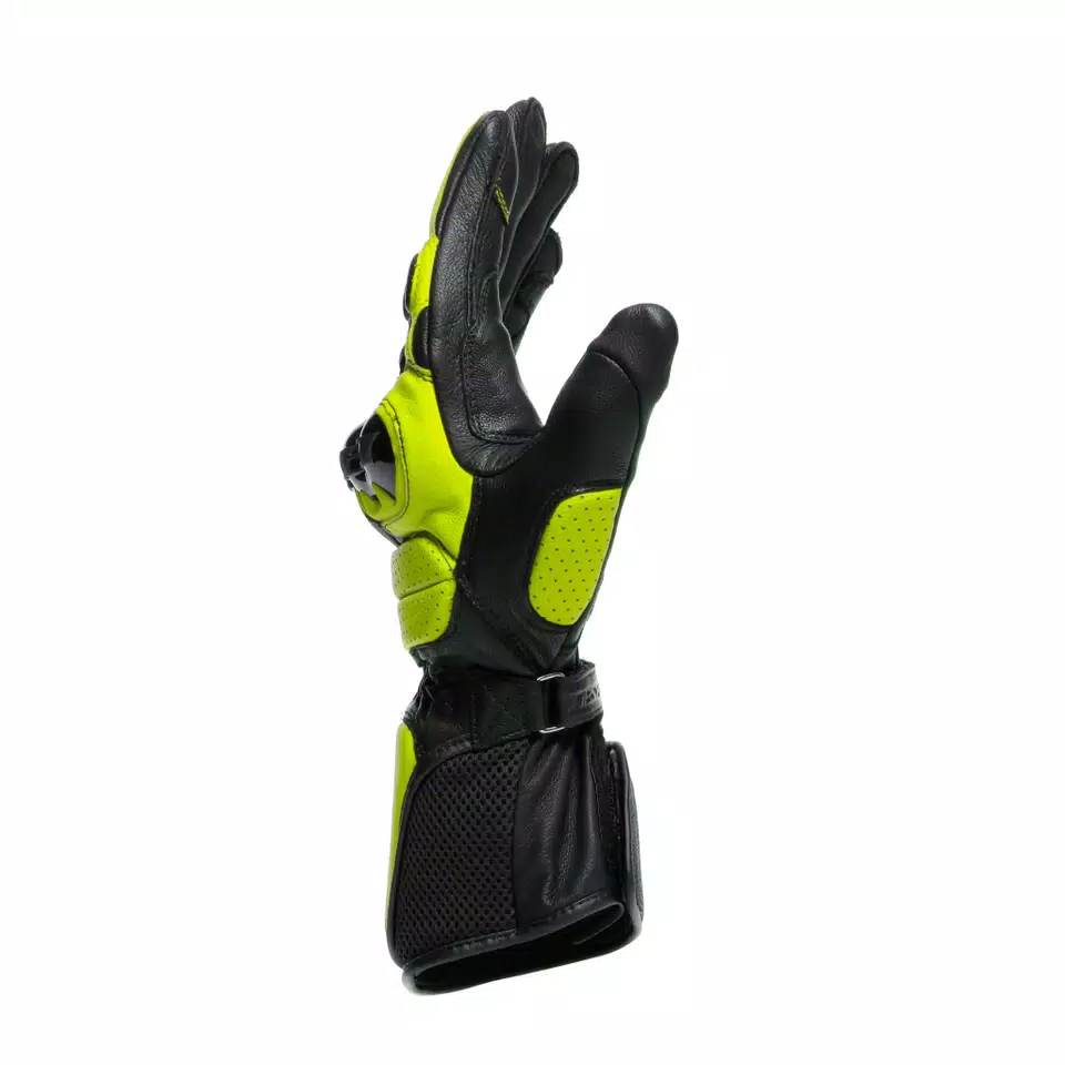 IMPETO - MEN'S MOTORCYCLE LEATHER GLOVES - BLACK/FLUO-YELLOW - 2