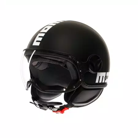 MOMODESIGN FGTR CLASSIC MATT BLACK / WHITE - JET HELMET WITH VISOR E2206 -  - 1