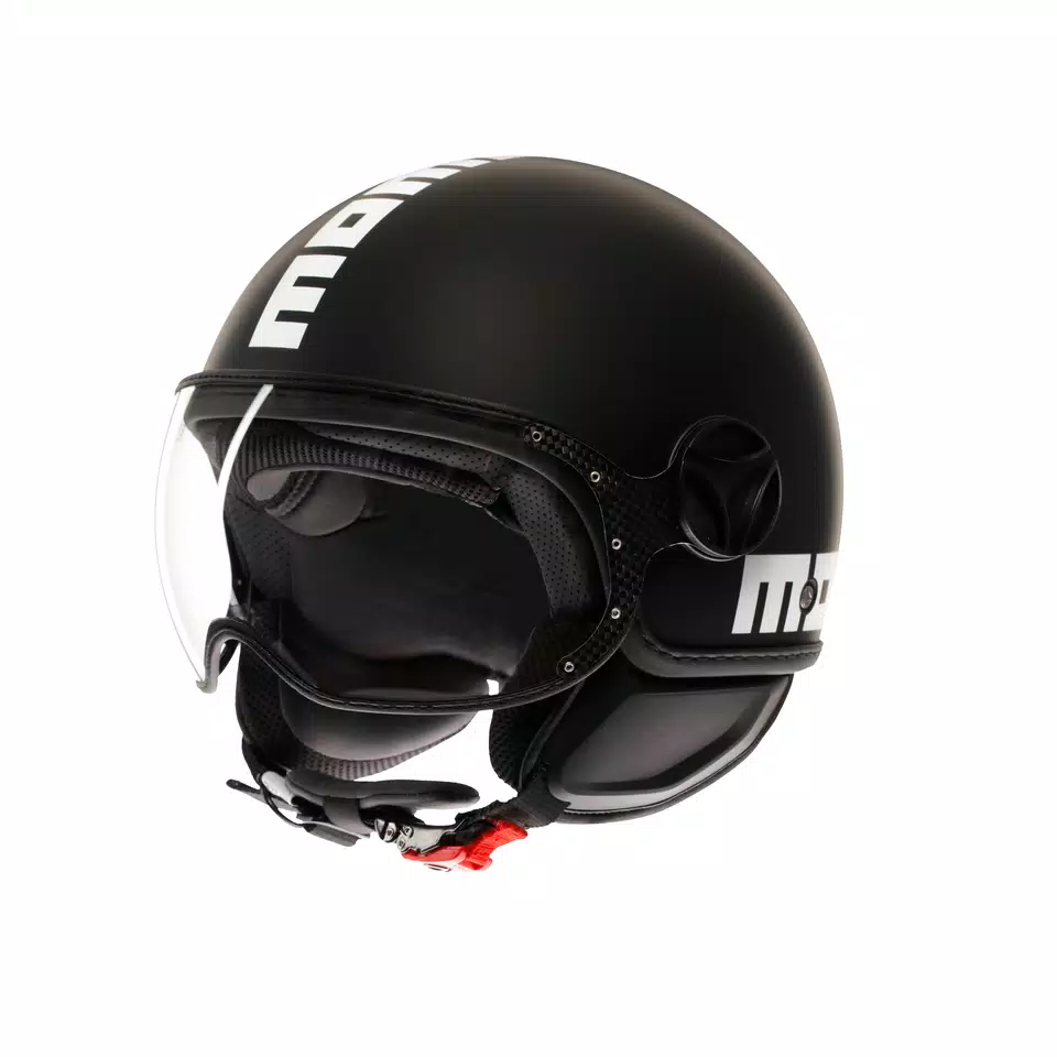 MOMODESIGN FGTR CLASSIC MATT BLACK / WHITE - JET HELMET WITH VISOR E2206 -  - 1