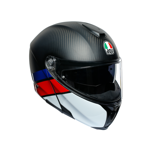 sportmodular-layer-carbon-red-blue-motorrad-modularhelm-e2205 image number 0