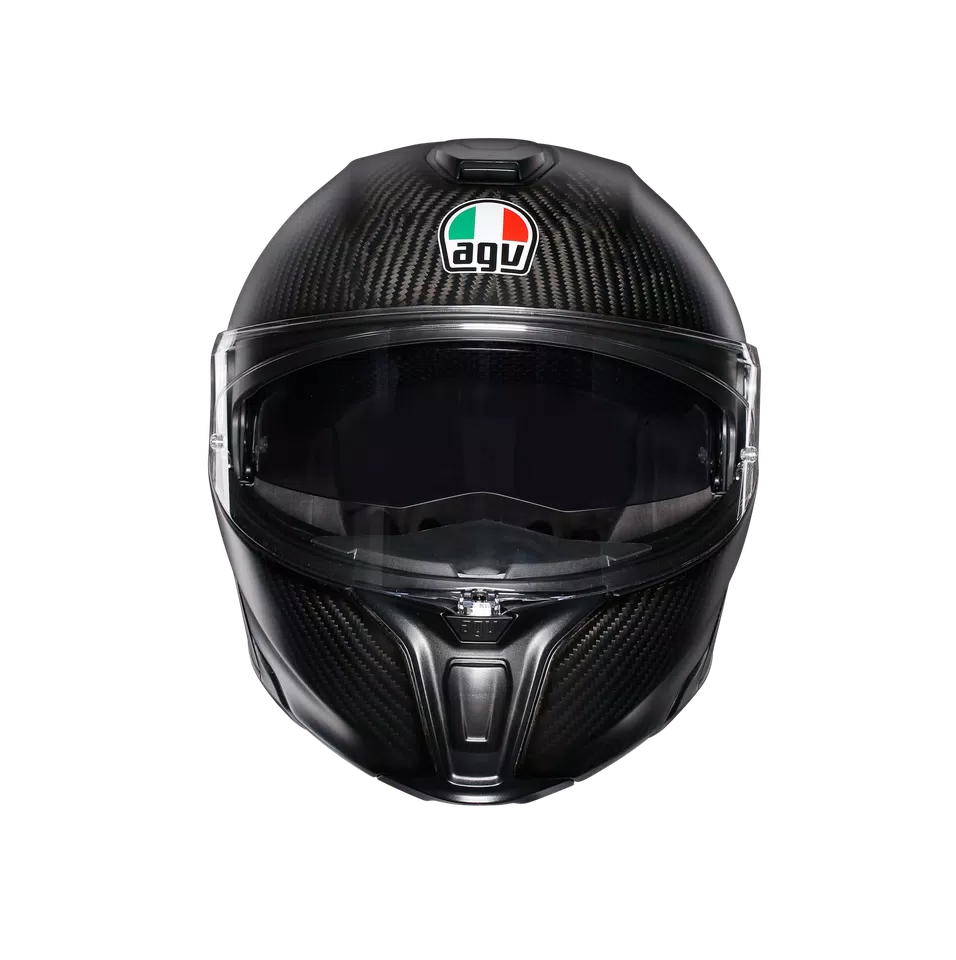 SPORTMODULAR MATT CARBON - MOTORBIKE FLIP UP HELMET E2205 -  - 2