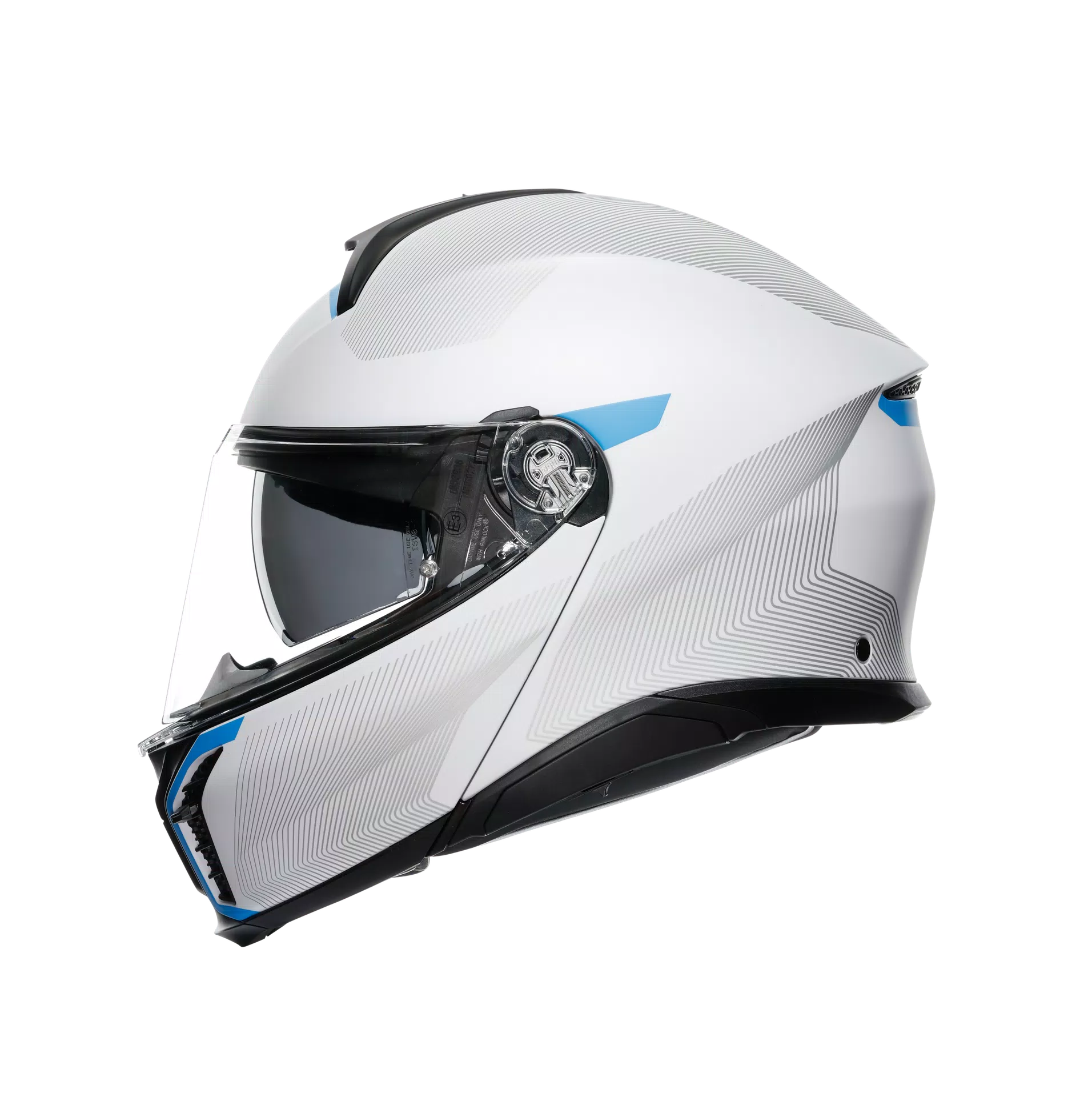 TOURMODULAR FREQUENCY LIGHT GREY/BLUE - MOTORBIKE FLIP UP HELMET E2206