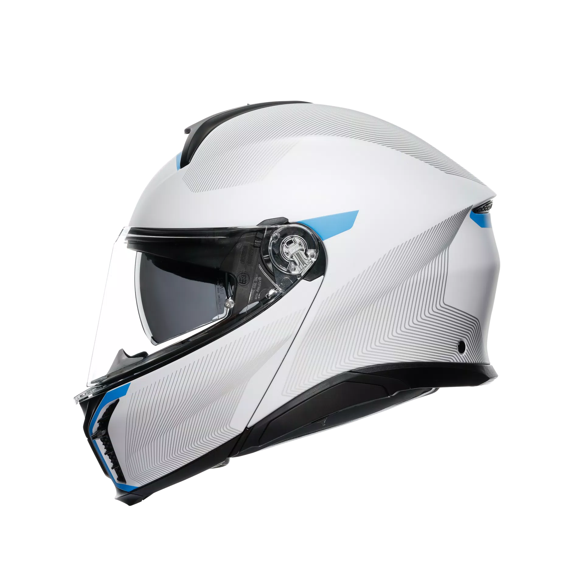 TOURMODULAR FREQUENCY LIGHT GREY/BLUE - MOTORBIKE FLIP UP HELMET E2206