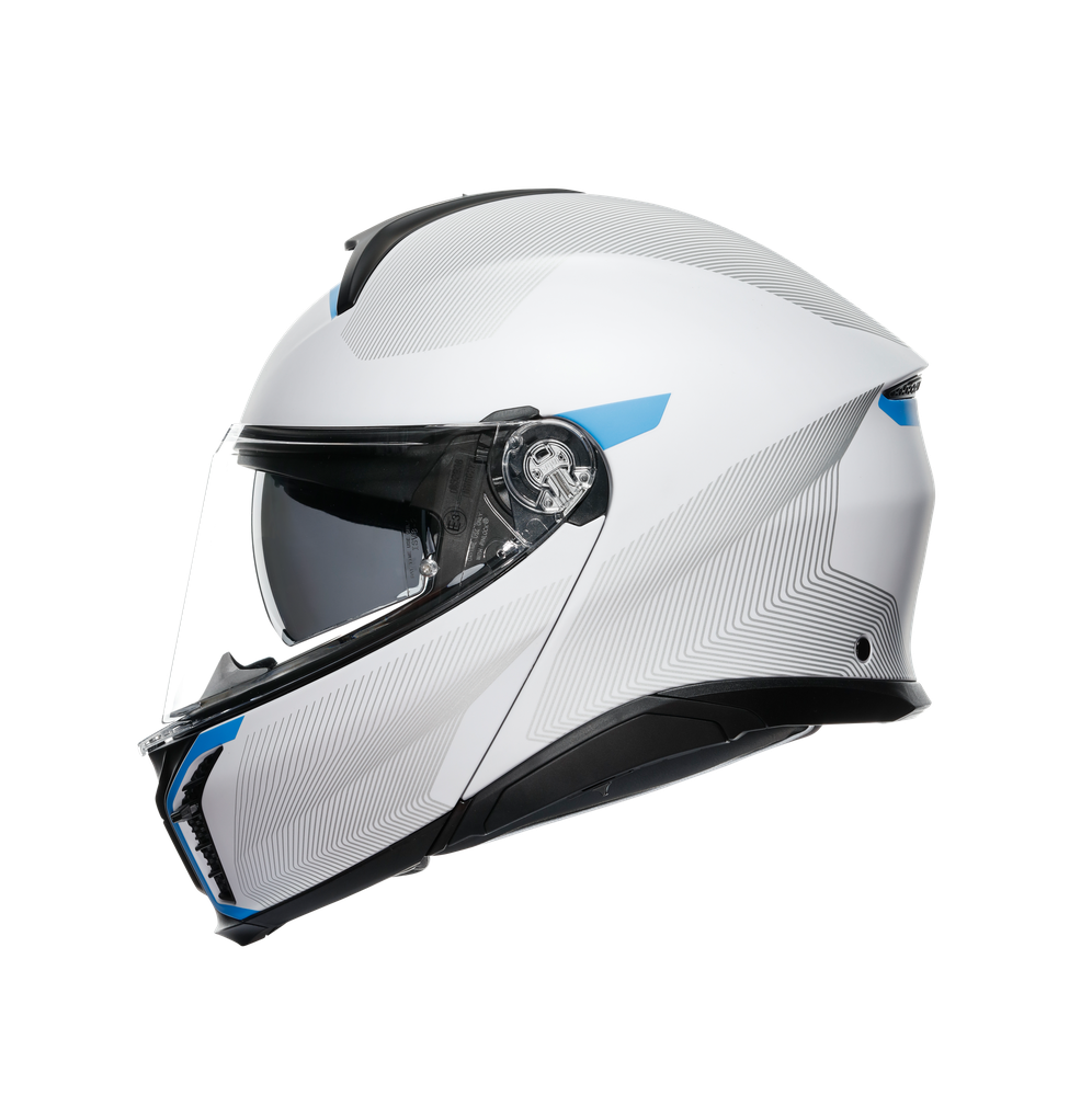 tourmodular-frequency-light-grey-blue-motorbike-flip-up-helmet-e2206 image number 3