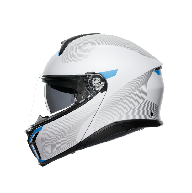 tourmodular-frequency-light-grey-blue-motorbike-flip-up-helmet-e2206 image number 3