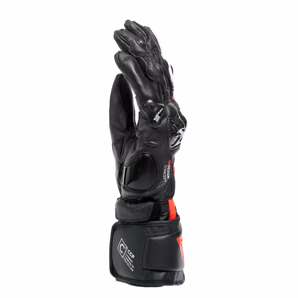 CARBON 4 - MEN'S MOTORCYCLE LONG LEATHER GLOVES | BLACK/FLUO CARBON 4 - MEN'S MOTORCYCLE LONG LEATHER GLOVES | BLACK/FLUO