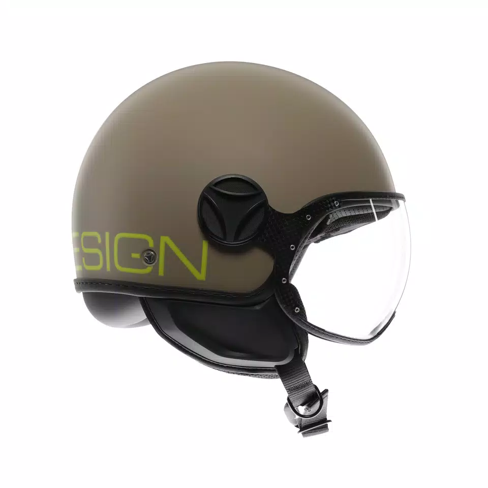 MOMODESIGN FGTR CLASSIC MATT SAND / LIME - JET HELMET WITH VISOR E2206 -  - 3