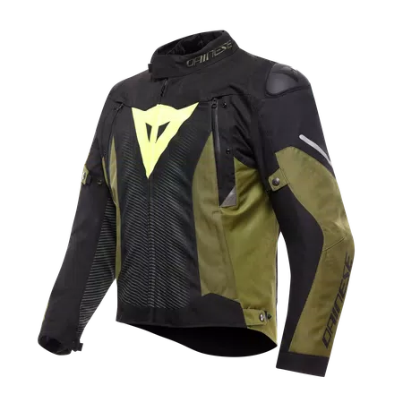 SUPER SPRINT D-DRY - HERREN WASSERDICHTE MOTORRADJACKE - BLACK/GREEN/FLUO YELLOW - 1