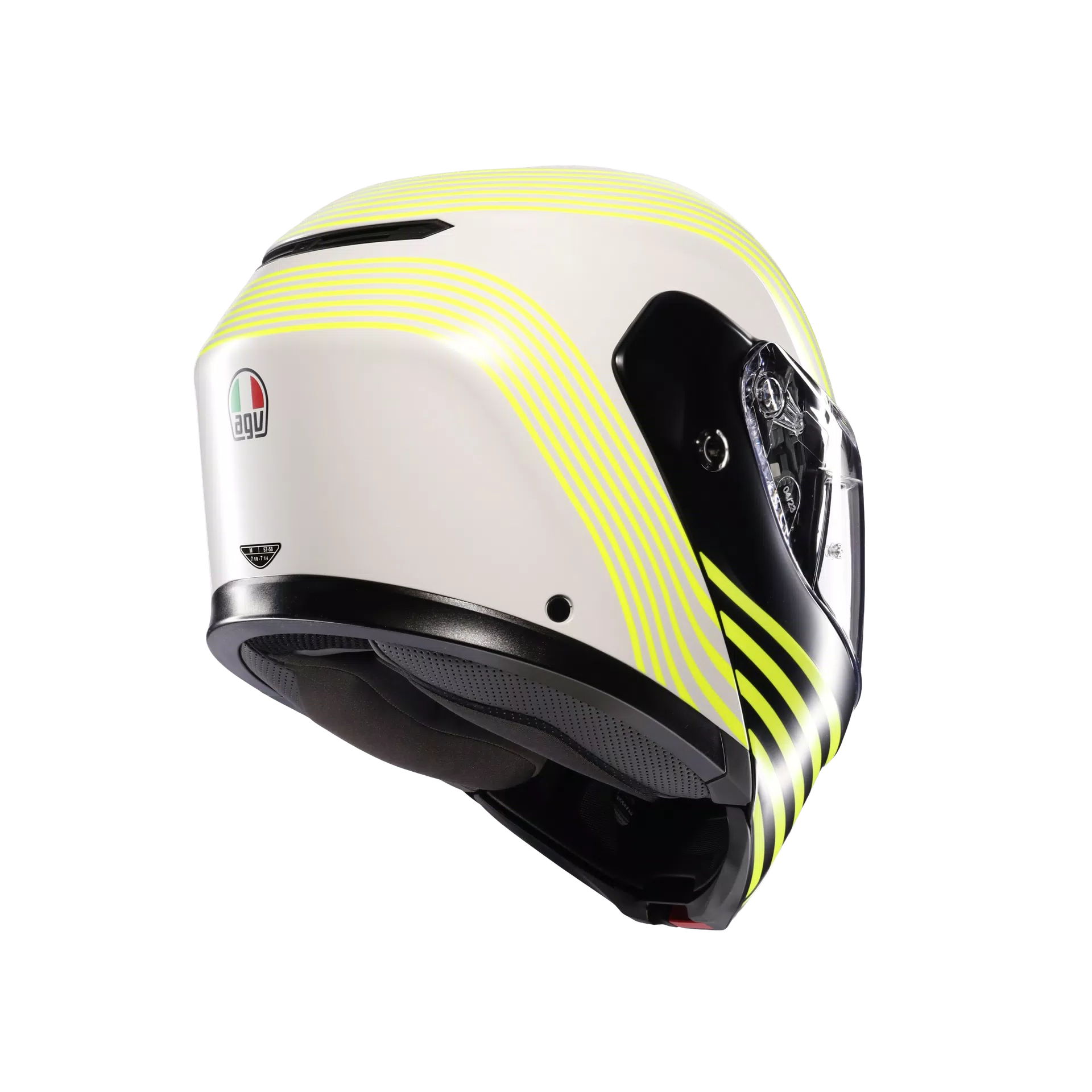 STREETMODULAR ISEO MATT WHITE/BLACK/YEL FLUO - MOTORBIKE FLIP UP HELMET E2206