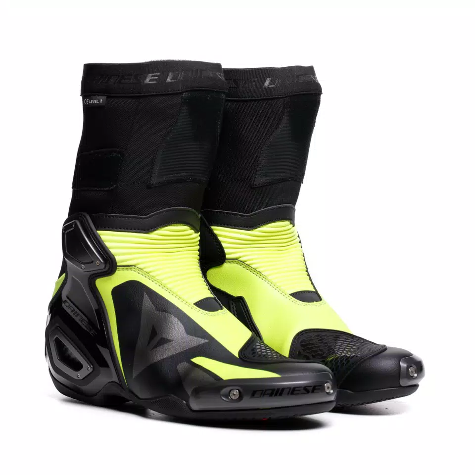 AXIAL 2 MEN S MOTORCYCLE RACING BOOTS BLACK YELLOW FLUO Dainese